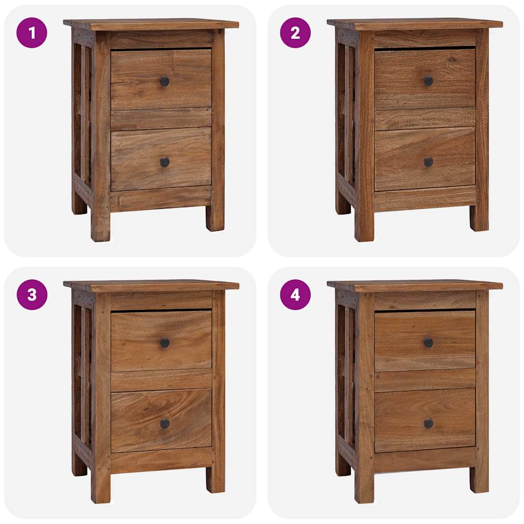 Comodino in Legno Massello di Mogano 40x30x51 cm 244487