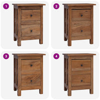 Comodino in Legno Massello di Mogano 40x30x51 cm 244487