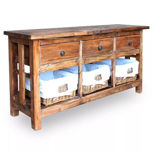 Credenza buffet consolle mobile contenitore in legno massello di recupero 100 cm 4402144