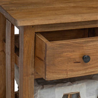 Credenza in Legno Massello di Mogano 100x30x50 cm 244488