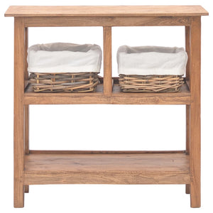 Tavolo Consolle in Legno Massello di Mogano 69x28x70 cm 244489