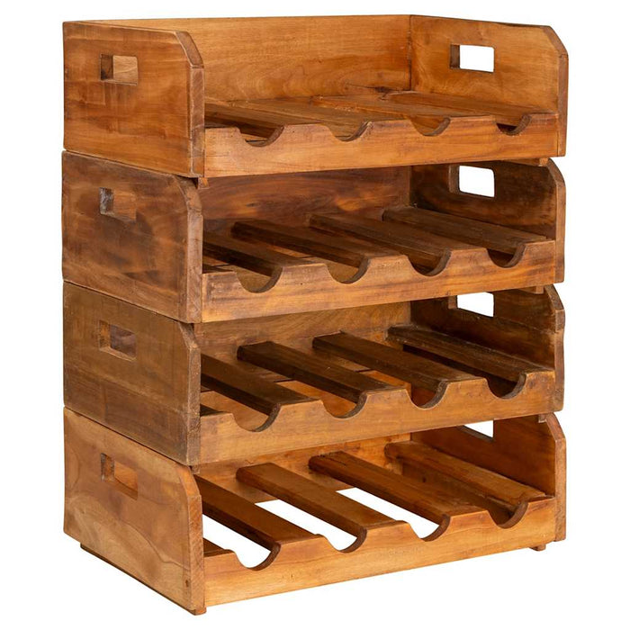 Set Portavini 4pz per 16 Bottiglie in Legno Massello Recuperato cod mxl 49137