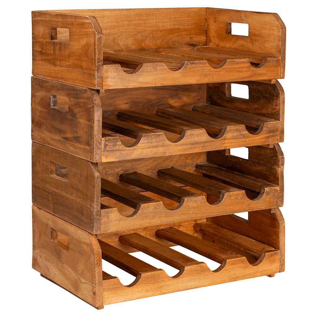 Set Portavini 4 pz per 16 Bottiglie in Legno Massello di Mogano 244491
