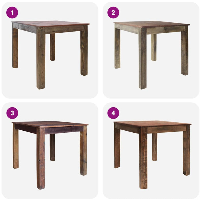 Tavolo da Pranzo in Legno Massello Anticato 82x80x76 cm cod mxl 17121