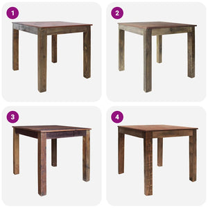 Tavolo da Pranzo in Legno Massello di Recupero Misto 82x80x76cm 244495