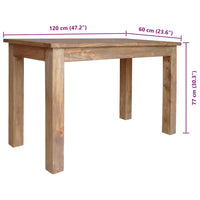 Tavolo da Pranzo in Legno Massello di Mogano 120x60x77 cm 244496