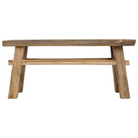 Panca Legno Massello Recupero Misto e Teak Massello 100x28x43cm 244497