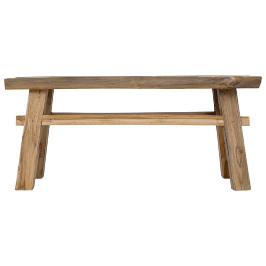 Panca Legno Massello Recupero Misto e Teak Massello 100x28x43cm 244497