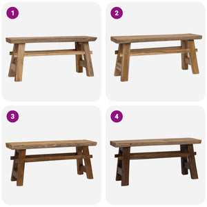 Panca Legno Massello Recupero Misto e Teak Massello 100x28x43cm 244497