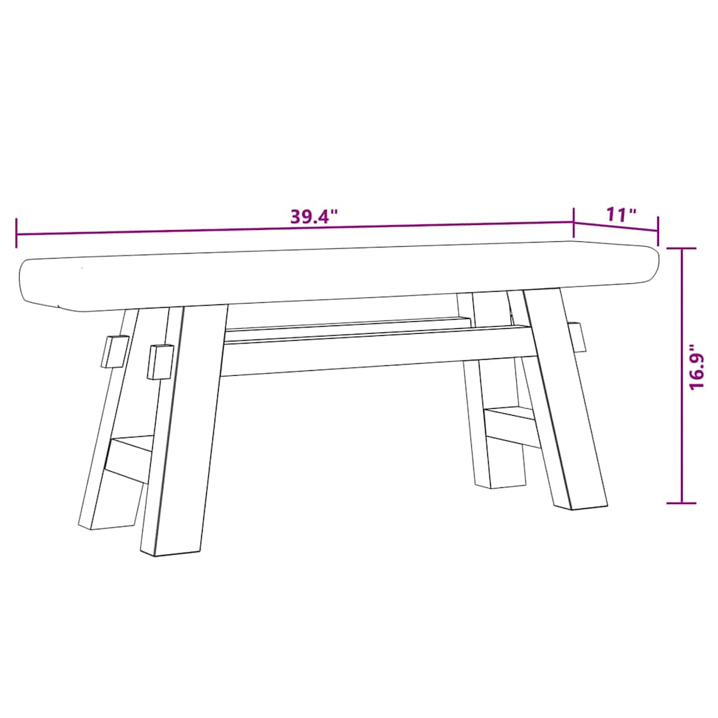 Panca Legno Massello Recupero Misto e Teak Massello 100x28x43cm 244497