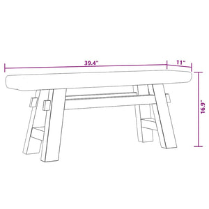 Panca Legno Massello Recupero Misto e Teak Massello 100x28x43cm 244497