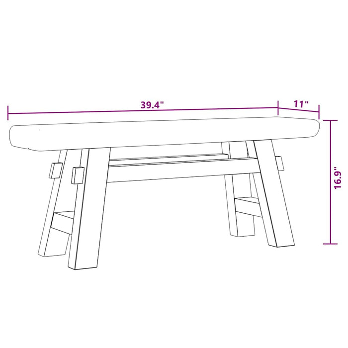 Panca Legno Massello Recupero Misto e Teak Massello 100x28x43cm 244497