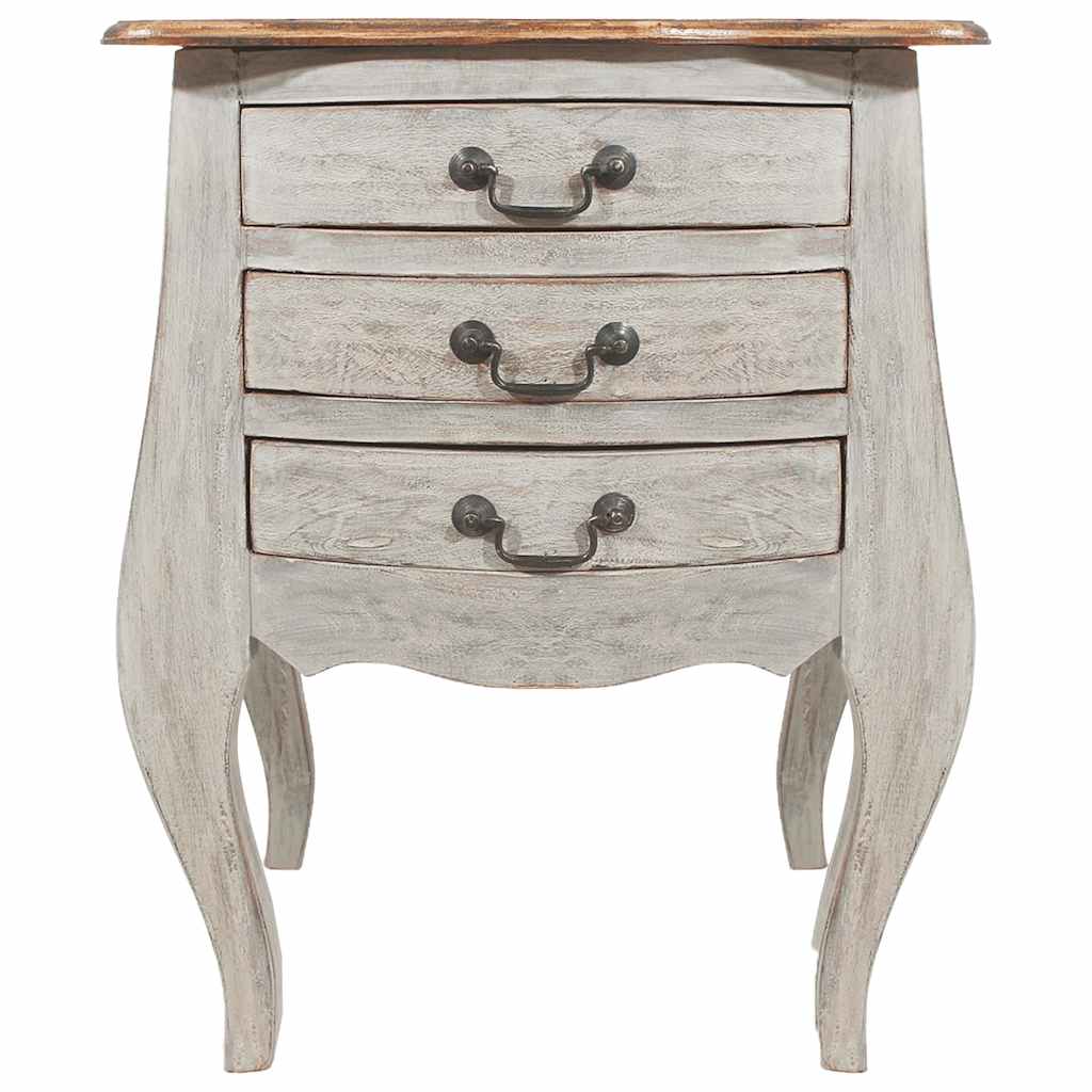 Comodino in Legno Massello di Mogano 48x35x64 cm 244504