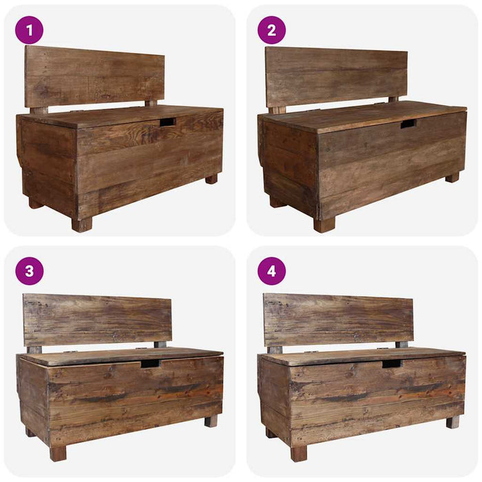 Panca in Legno Massello di Mogano 86x40x60 cm 244510