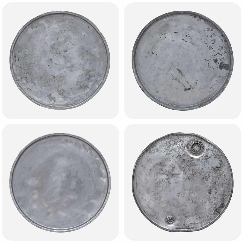 Tavolino da CaffÃ¨ in Legno Massello Recuperato 60x45 cm Argento