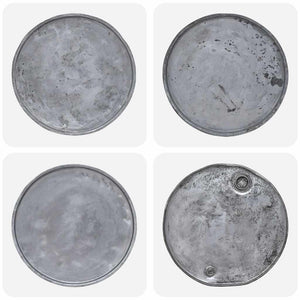 Tavolino da CaffÃ¨ in Legno Massello Recuperato 60x45 cm Argento