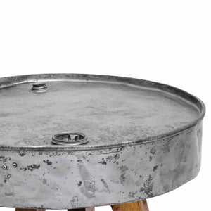 Tavolino da CaffÃ¨ in Legno Massello Recuperato 60x45 cm Argento