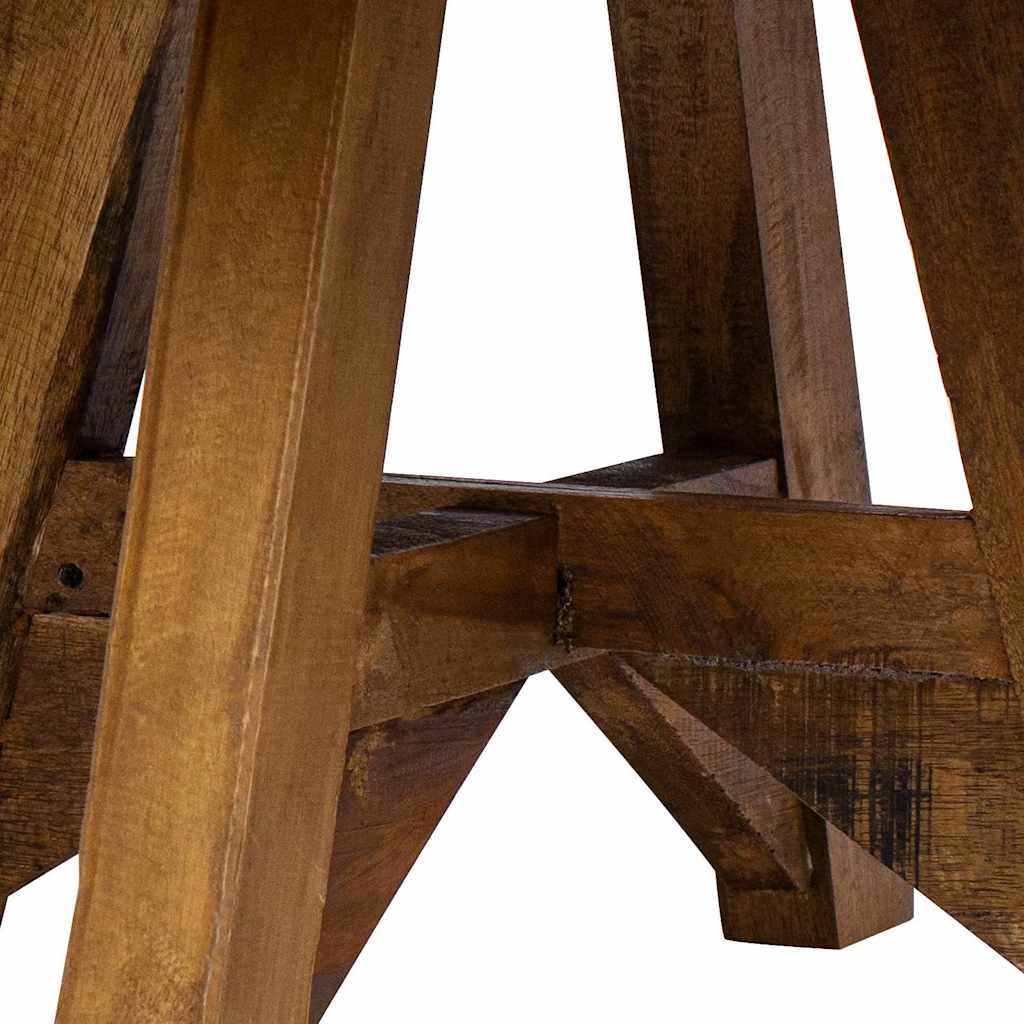 Tavolino da CaffÃ¨ in Legno Massello Recuperato 60x45 cm Bianco