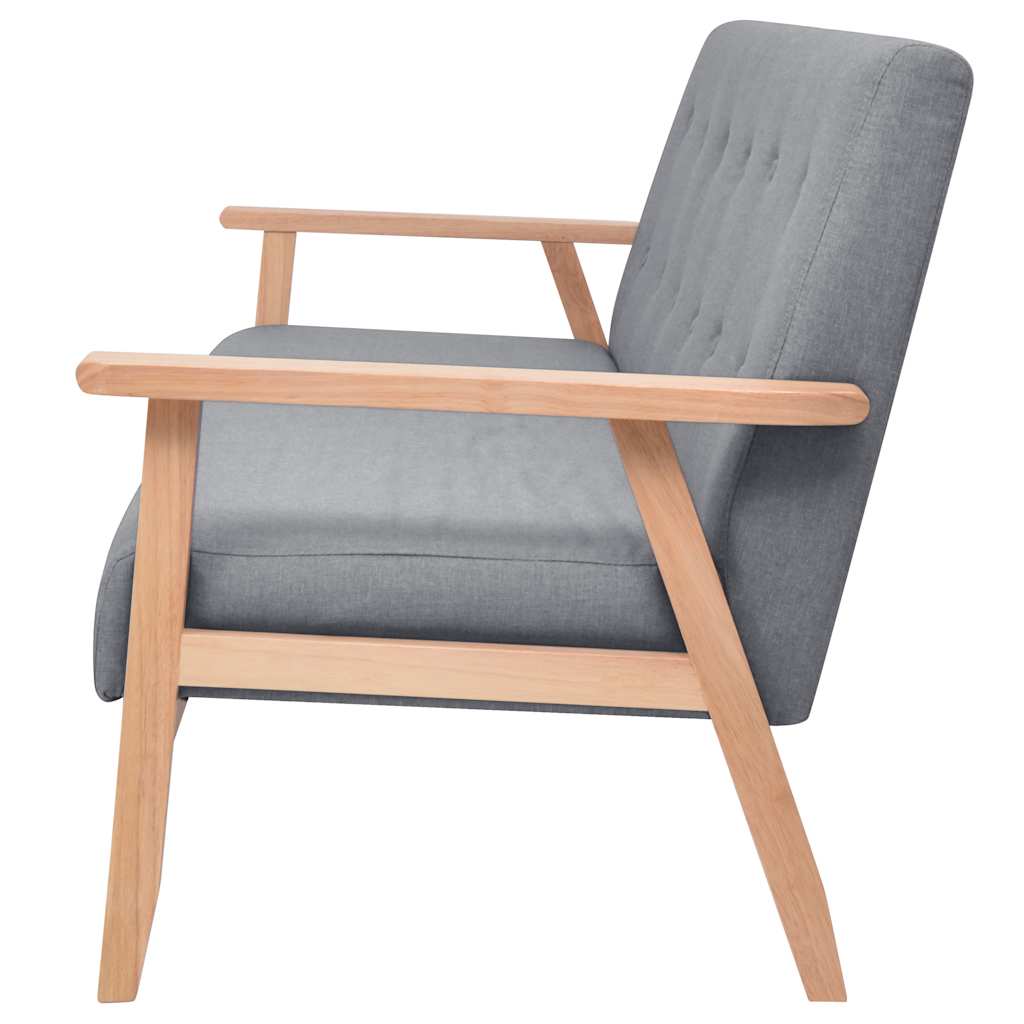 Divano a 3 Posti in Tessuto Grigio Chiaro 244650