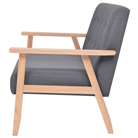 Divano 2 posti per soggiorno soggiorno interno casa 113,5 x 67 x 73,5 cm tessuto grigio scuro 02_0019564