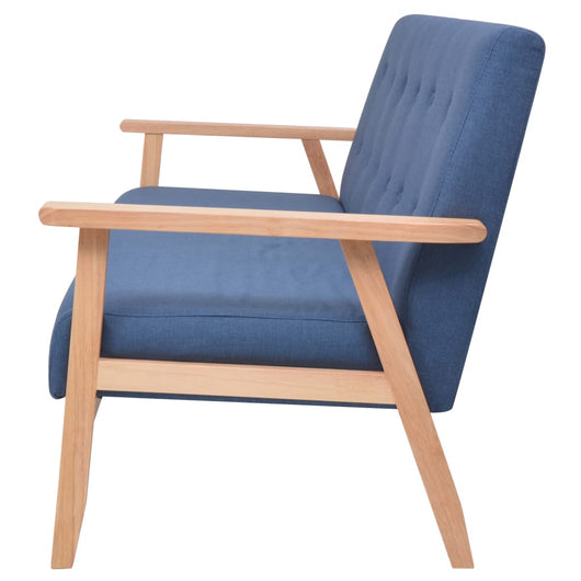 Divano a 3 Posti in Tessuto Blu 244656