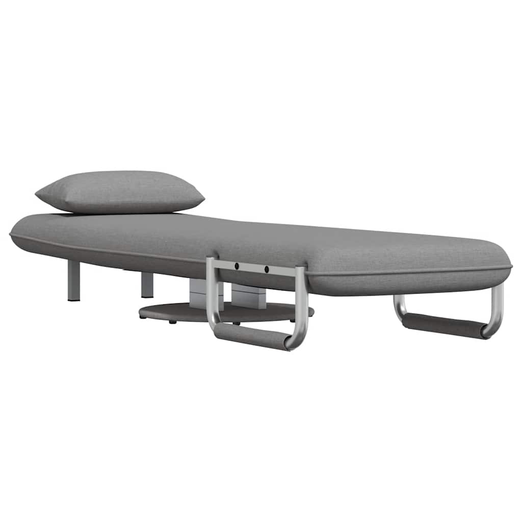 Sedia Girevole e Divano Letto Grigio Chiaro in Tessuto 244666