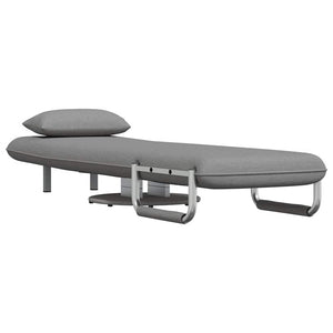 Sedia Girevole e Divano Letto Grigio Chiaro in Tessuto 244666