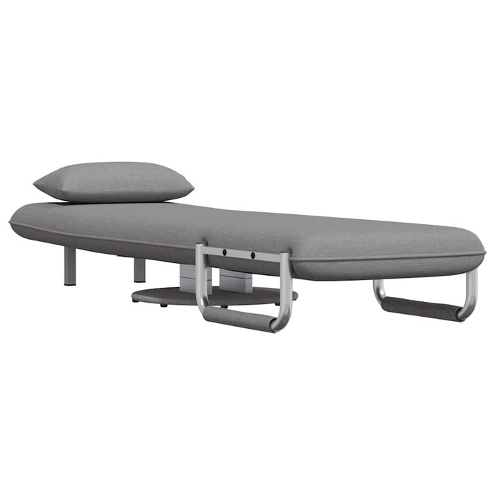 Sedia Girevole e Divano Letto Grigio Chiaro in Tessuto 244666