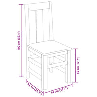 Sedie da Pranzo 4 pz in Legno Massello 274763