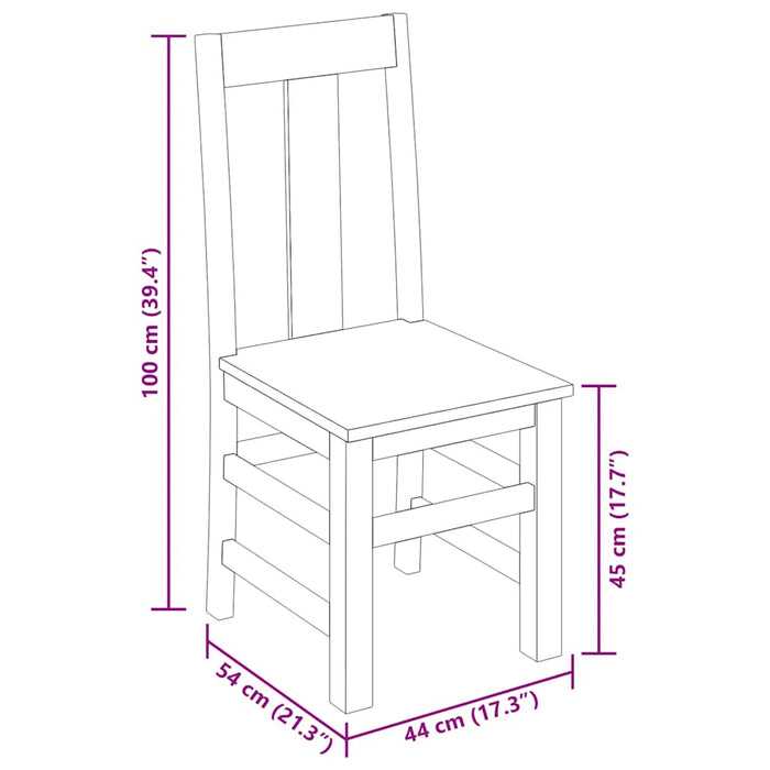 Sedie da Pranzo 4 pz in Legno Massello 274763