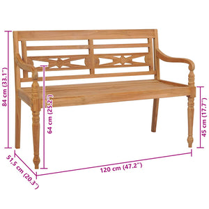 Panca Batavia 120 cm in Teak 43052