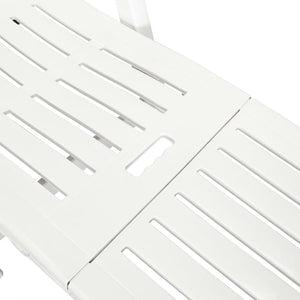 Lettino Prendisole con Poggiapiedi in Plastica Bianco 43586