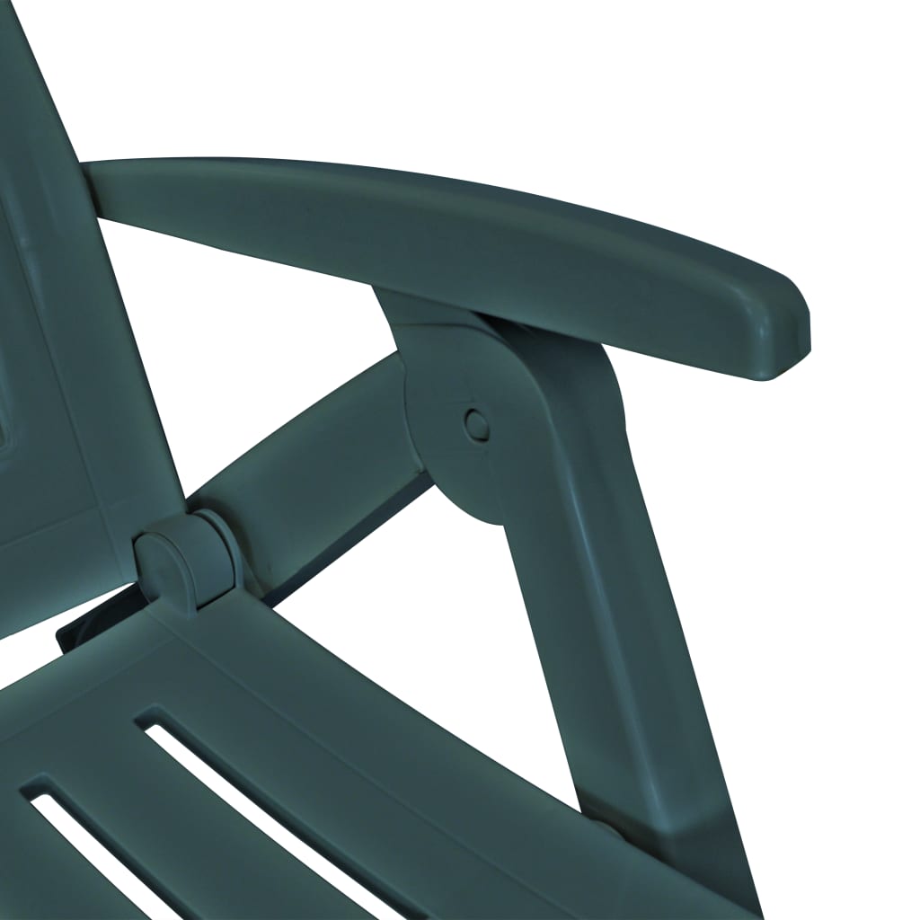 Lettino Prendisole con Poggiapiedi in Plastica Verde