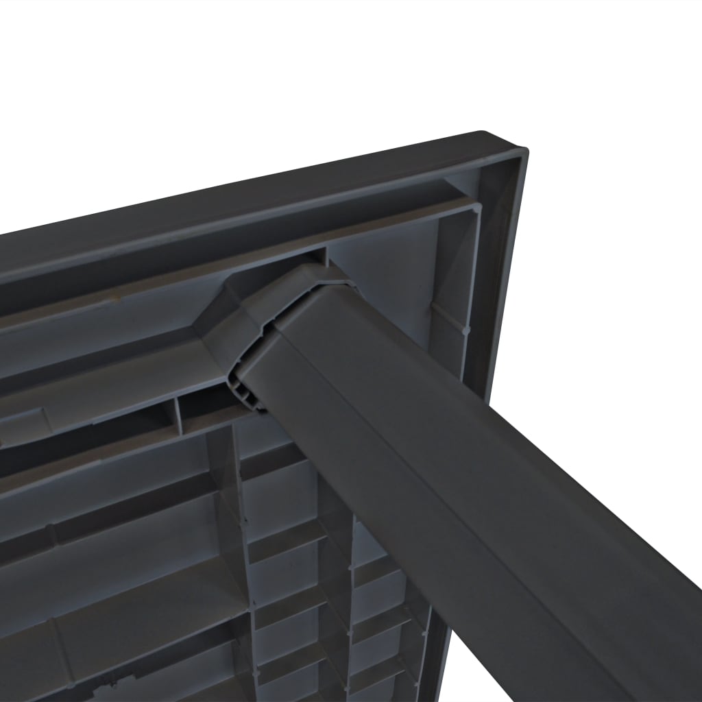 Tavolo da Giardino Antracite 126x76x72 cm in Plastica 43599