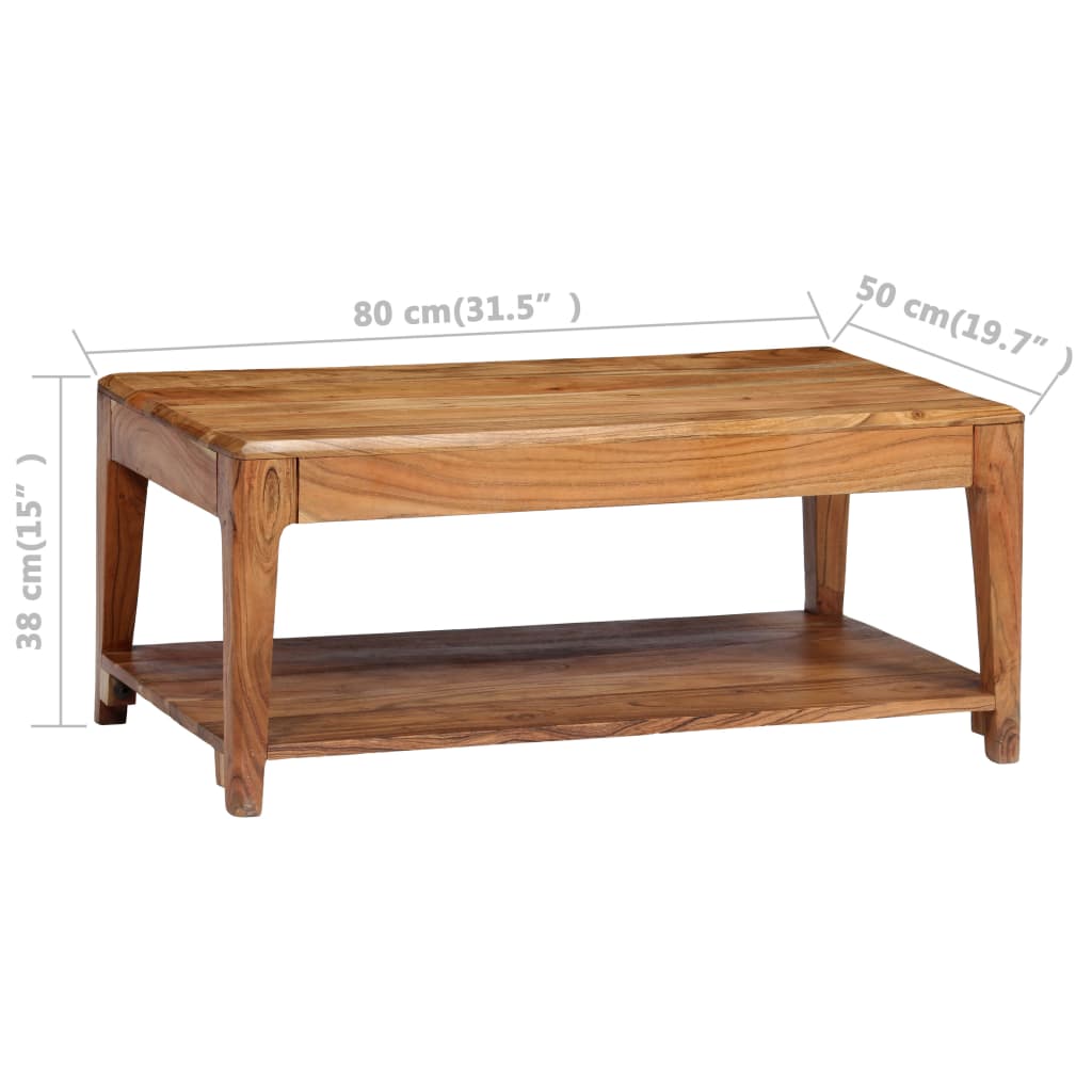 Tavolino da Salotto in Legno Massello 88x50x38 cm 244956