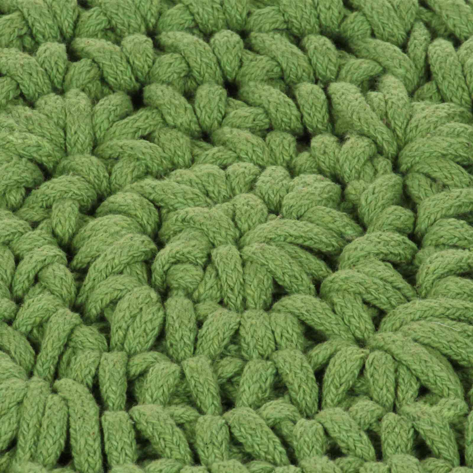 Cuscino da Lanciare Intreccio a cesto Verde 50 x 50 cm Cotone 245080