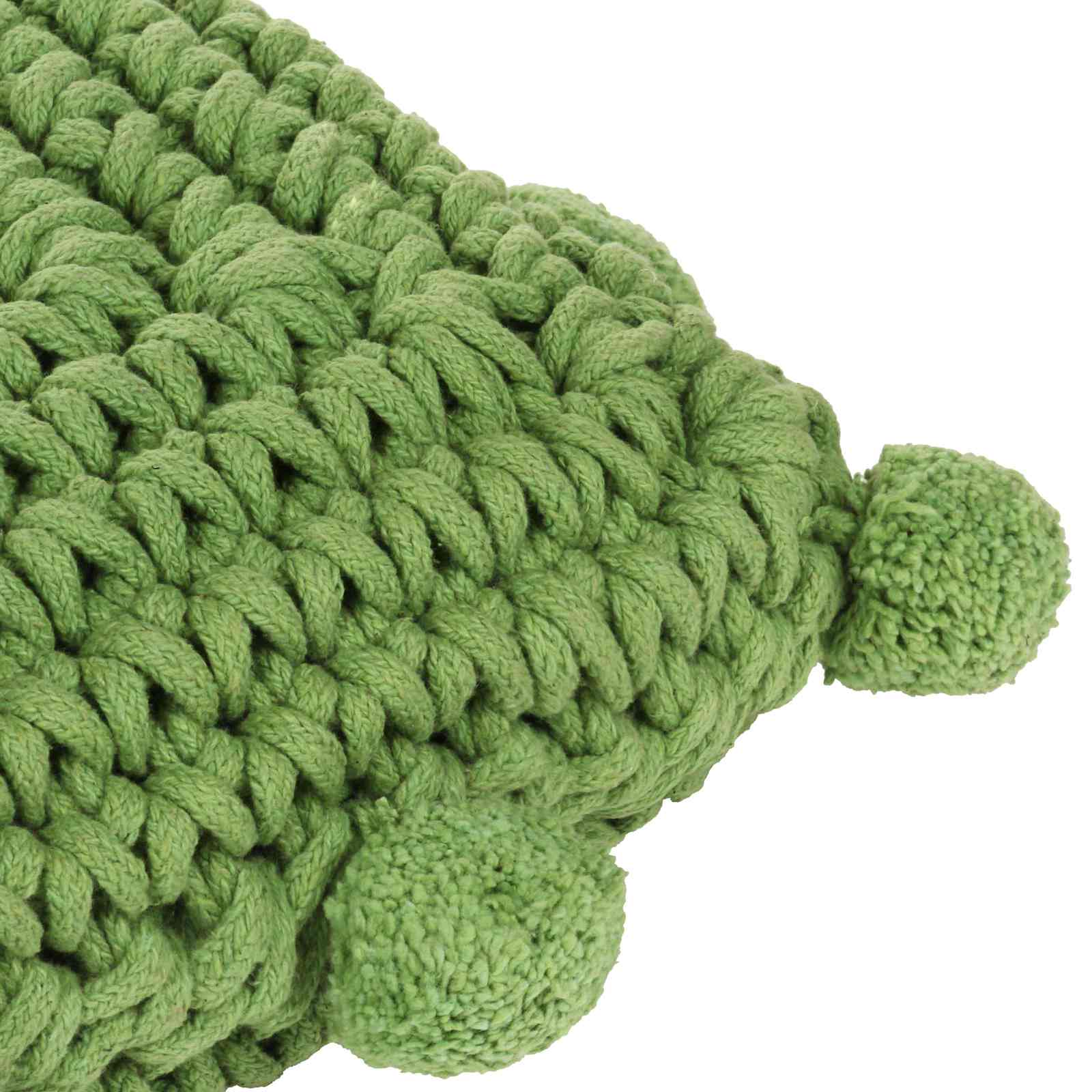 Cuscino da Lanciare Intreccio a cesto Verde 50 x 50 cm Cotone 245080