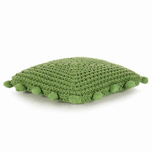 Cuscino da Lanciare Intreccio a cesto Verde 50 x 50 cm Cotone 245080