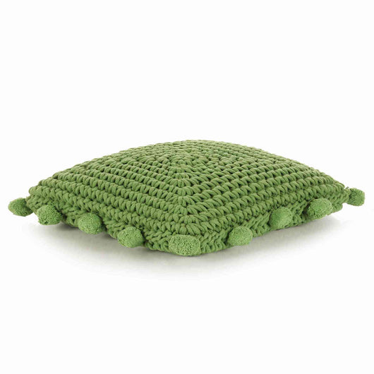 Cuscino da Lanciare Intreccio a cesto Verde 50 x 50 cm Cotone 245080