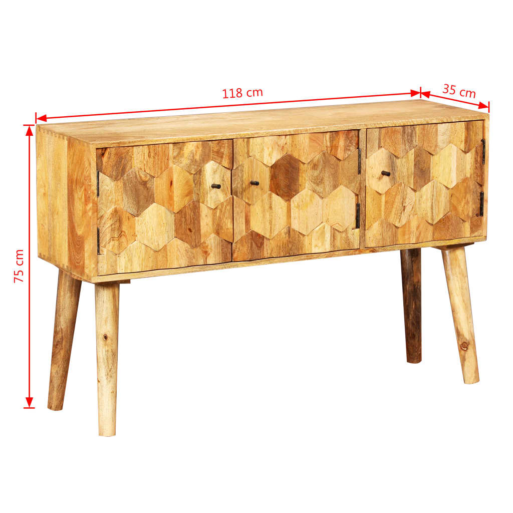 Credenza in Legno Massello di Mango 118x35x75 cm 245135