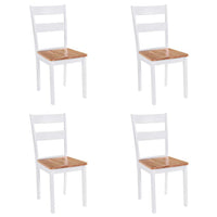 Sedie da Pranzo 4 pz Bianche in Massello di Hevea cod mxl 7568