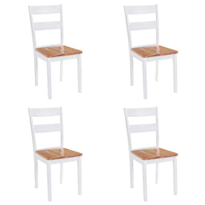 Sedie da Pranzo 4 pz Bianche in Massello di Hevea cod mxl 7568