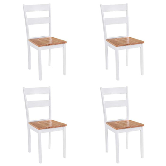 Sedie da Pranzo 4 pz Bianche in Massello di Hevea cod mxl 7568