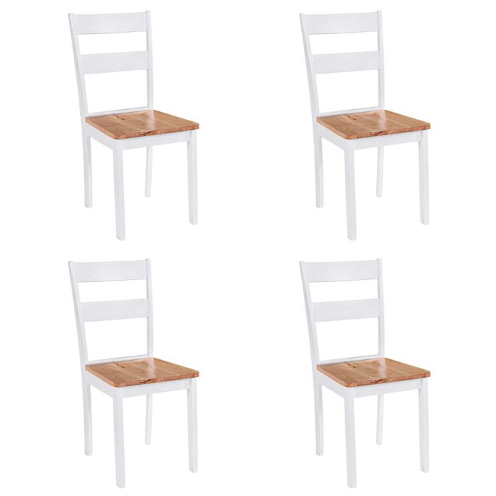 Sedie da Pranzo 4 pz Bianche in Massello di Hevea cod mxl 7568