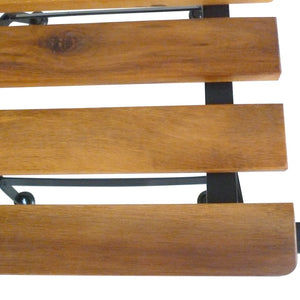 Sedie da Giardino Pieghevoli 2 pz in Acciaio e Massello Acacia