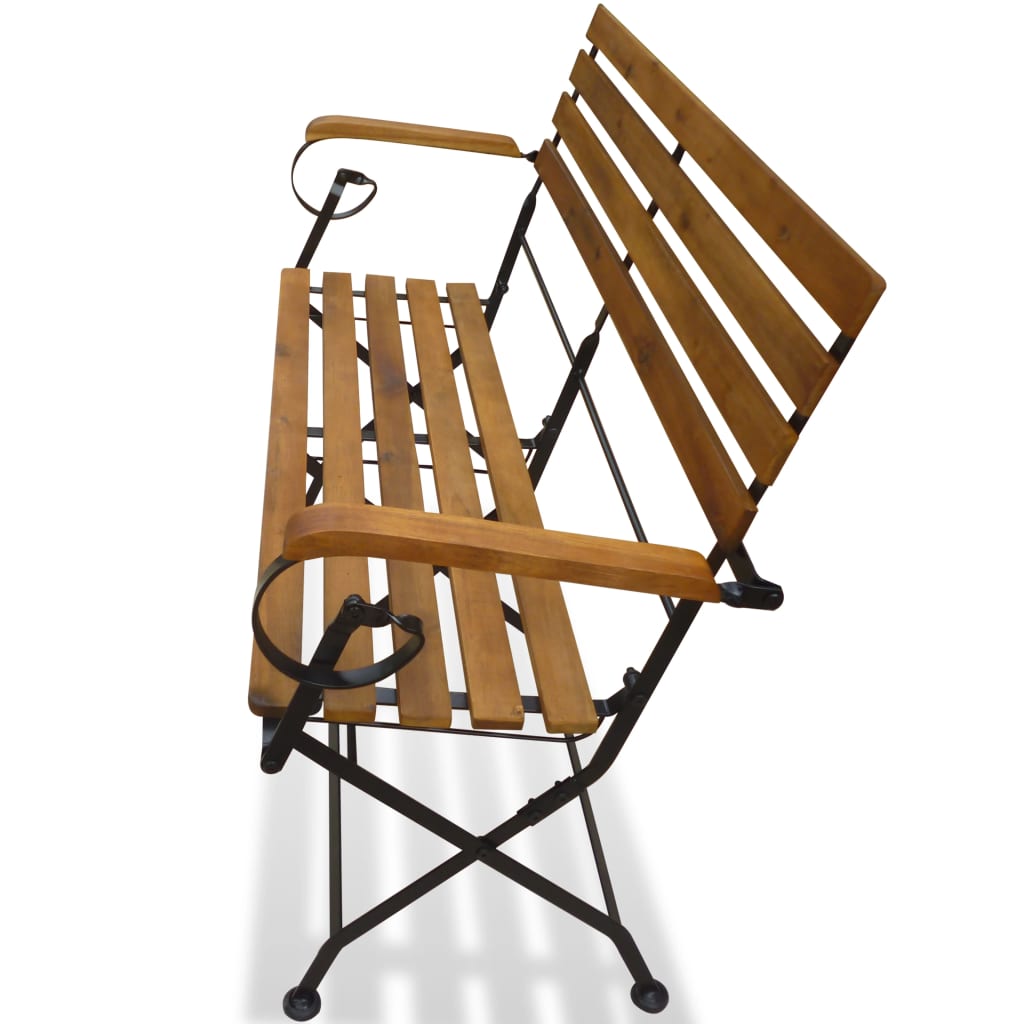 Panchina da Giardino Pieghevole 112 cm Legno Massello di Acacia 43736