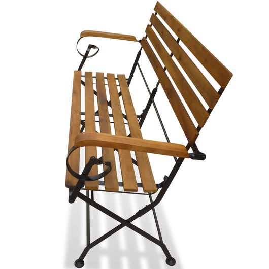 Panchina da Giardino Pieghevole 112 cm Legno Massello di Acacia 43736