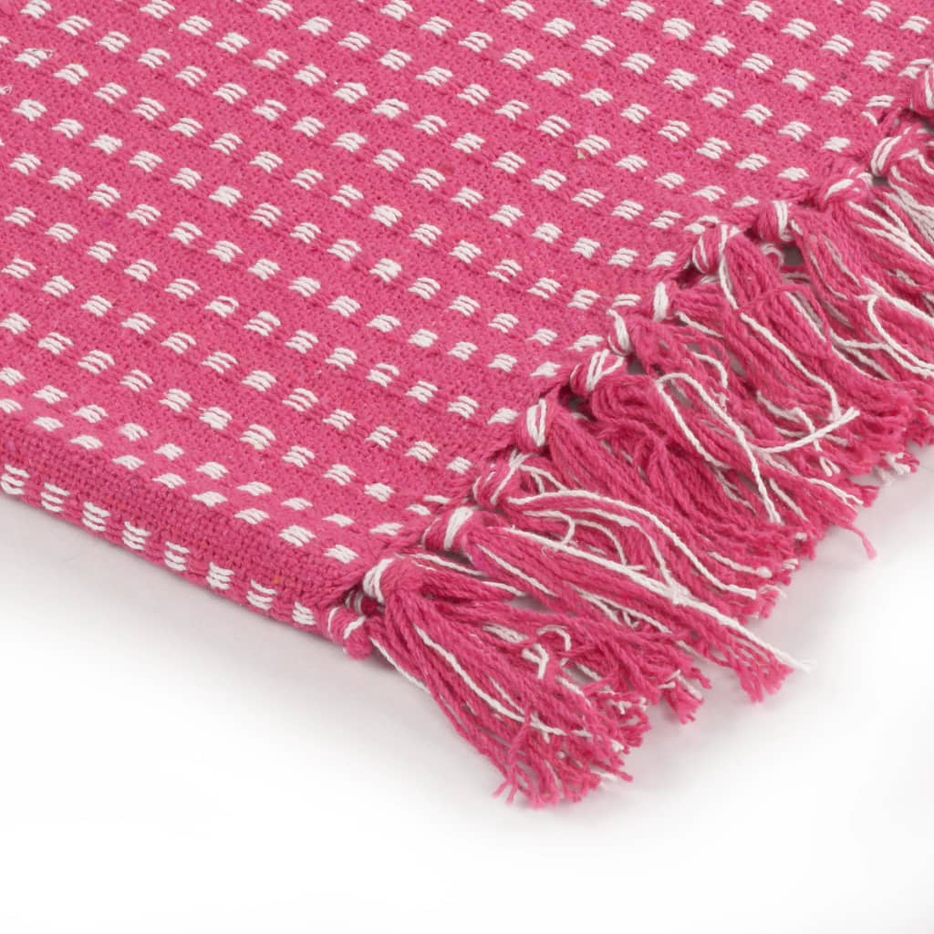 Copriletto in Cotone Motivo a Quadri 125x150 cm Rosa cod mxl 68439
