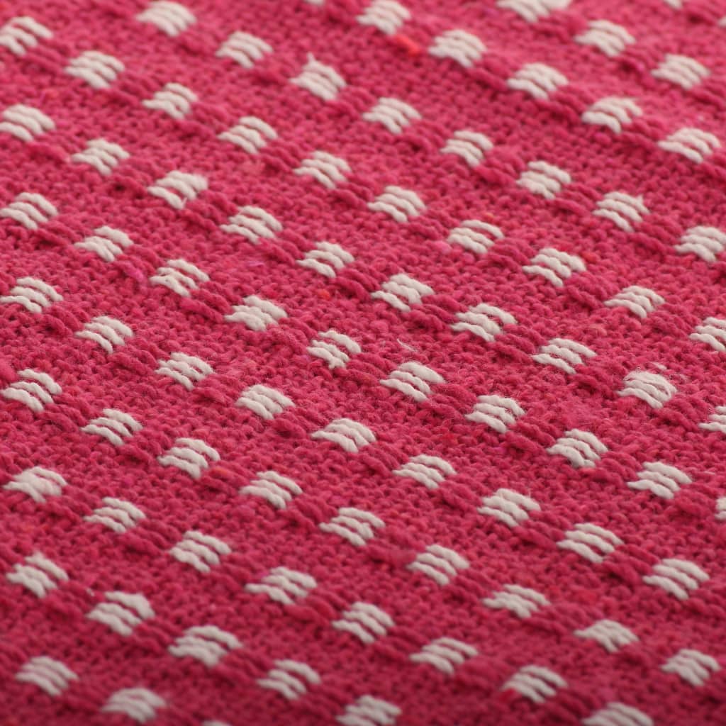 Copriletto in Cotone Motivo a Quadri 160x210 cm Rosa cod mxl 68451
