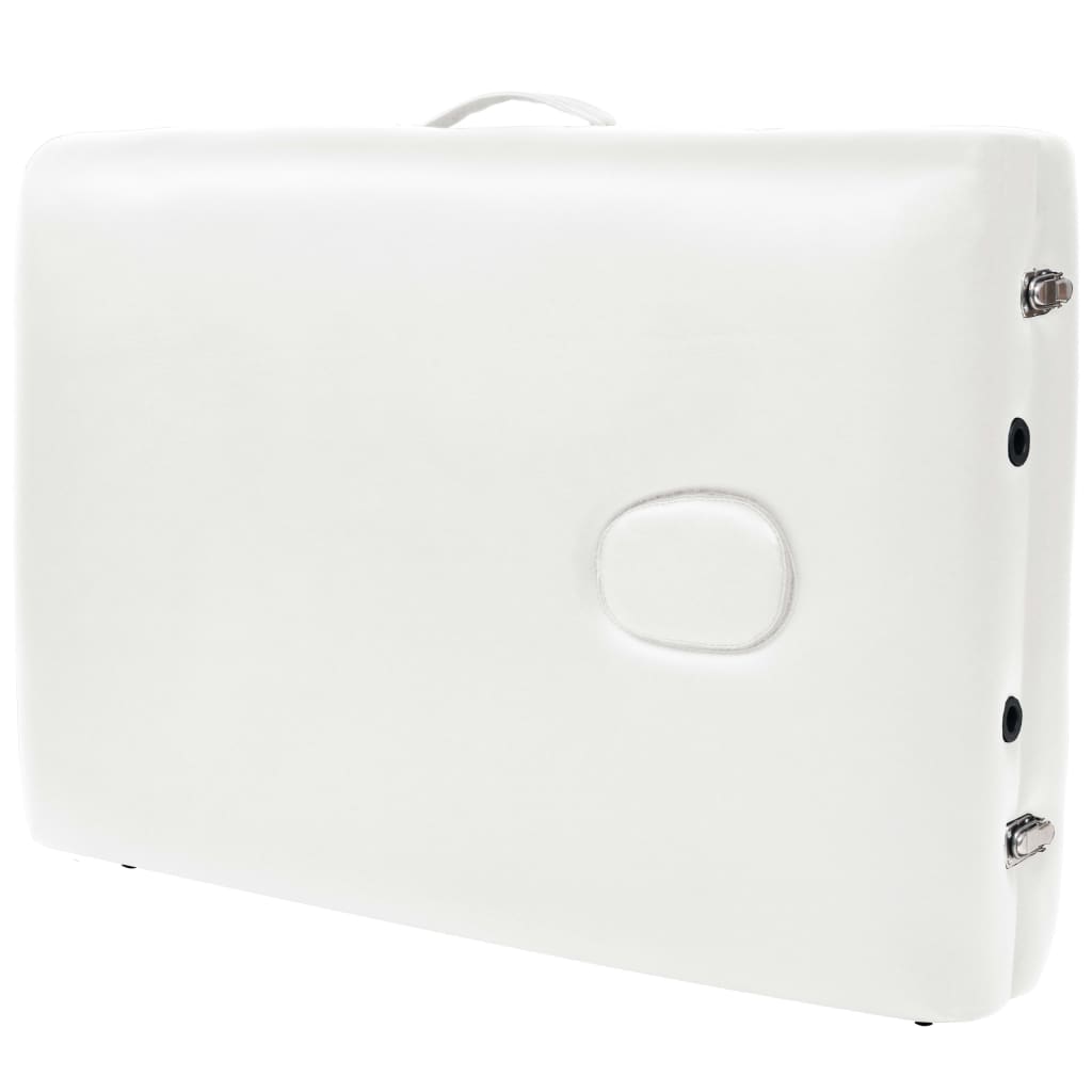 Lettino da Massaggio Pieghevole 2 Zone Spessore 10 cm Bianco 110150